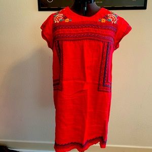 Johnny Was Linen Embroidered Dress